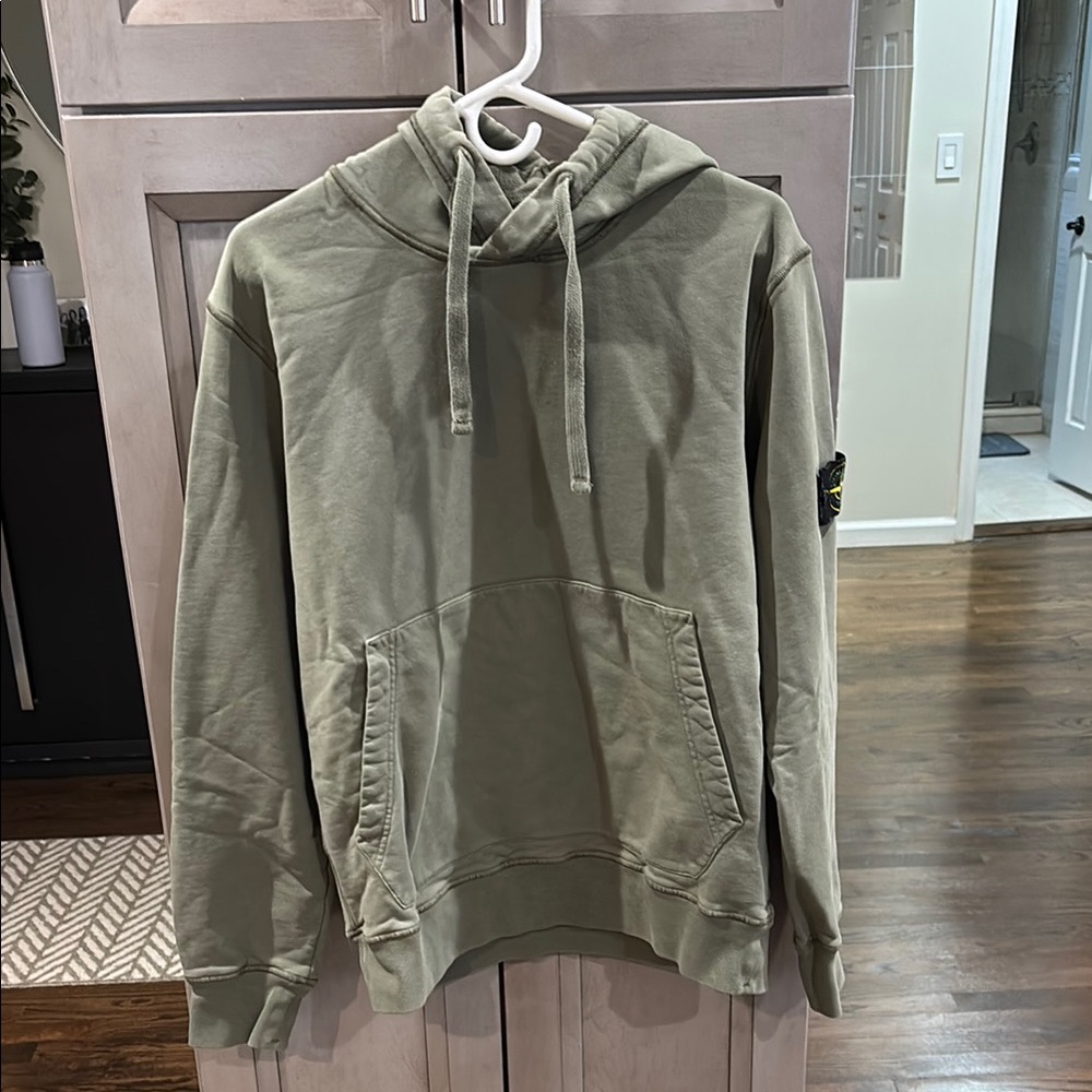 Stone Island Olive Green Hooded Sweatshirt